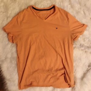 Tommy Hilfiger men’s orange V neck T-shirt